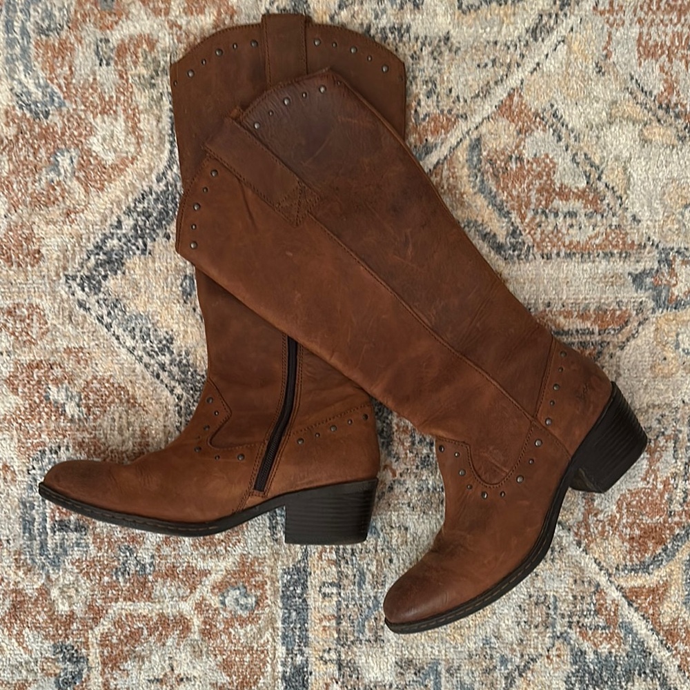 Born Brown Over the Knee Boots Suede